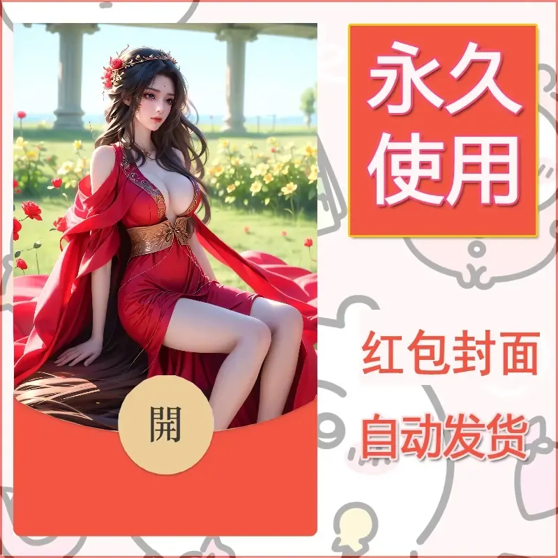 新款永久微信红包封面国漫美女自制皮肤diy素材450