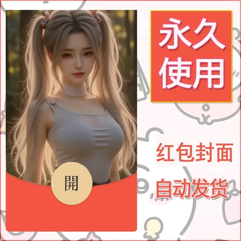 新款永久微信红包封面美女系列自制皮肤diy素材3