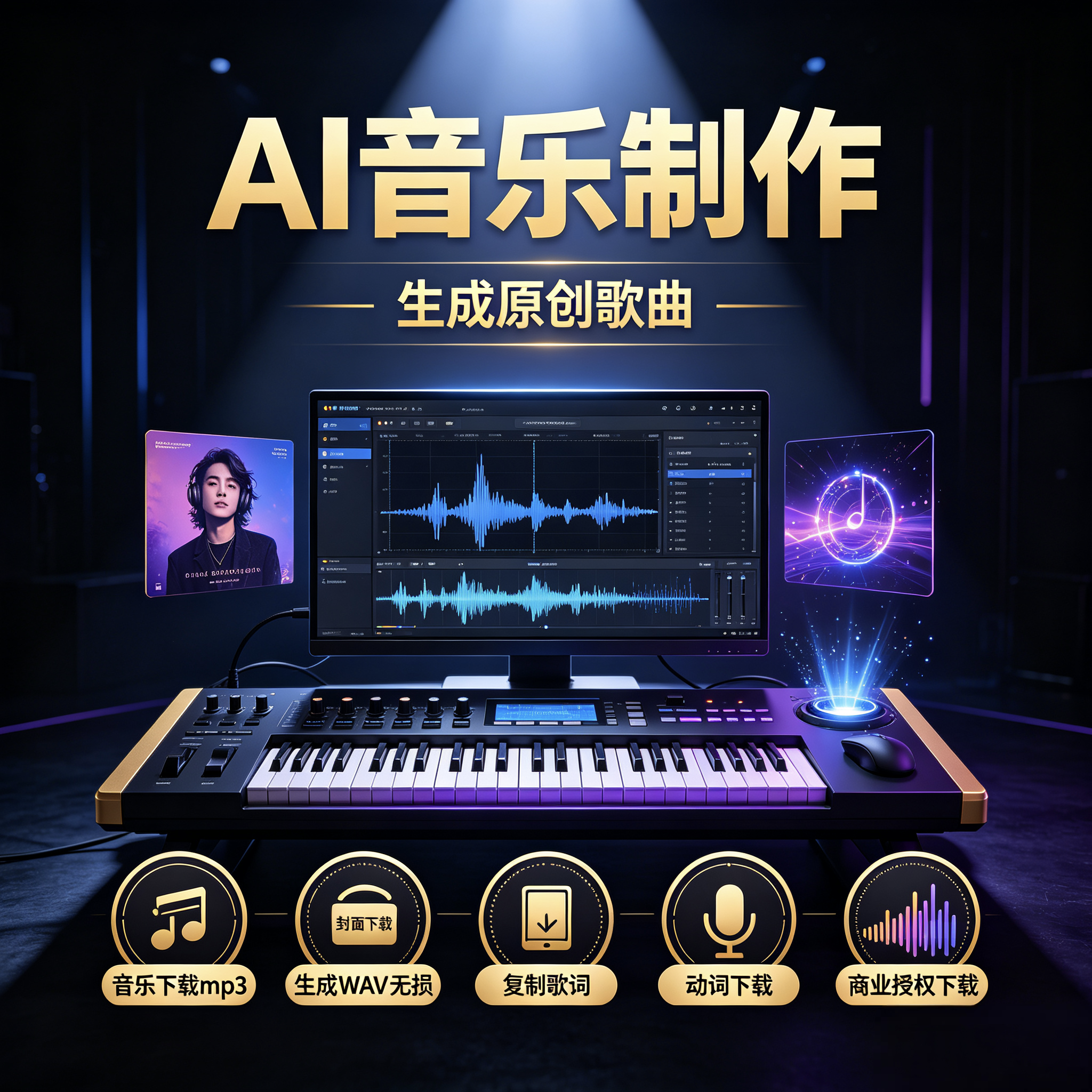 免费AI音乐制作 - 会优科技优惠价¥0.00