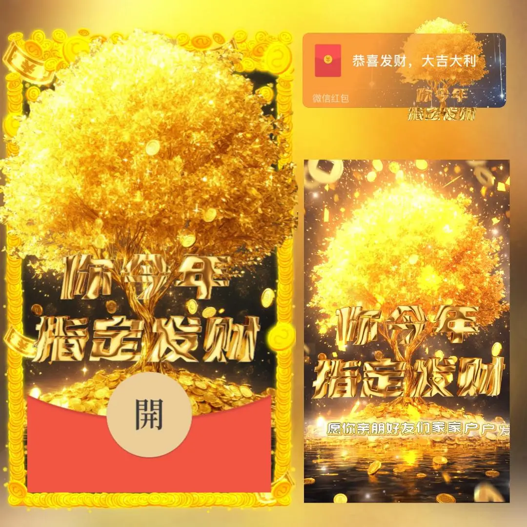 微信红包封面 |『招财树今年你指定发财』