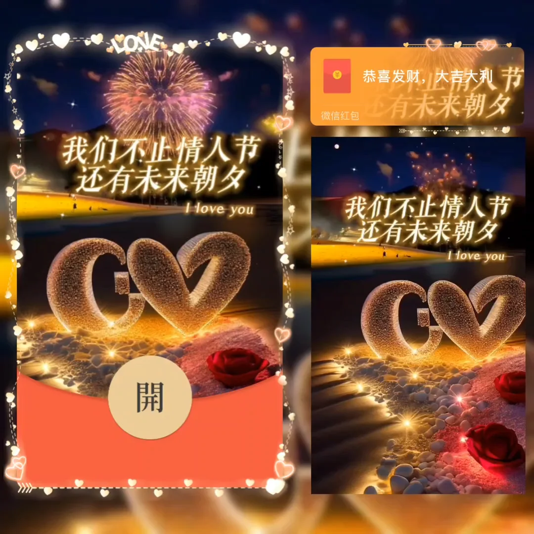 微信红包封面 |『我们不止情人节 还有未来朝夕/LA』 - 会优科技优惠价¥2.52