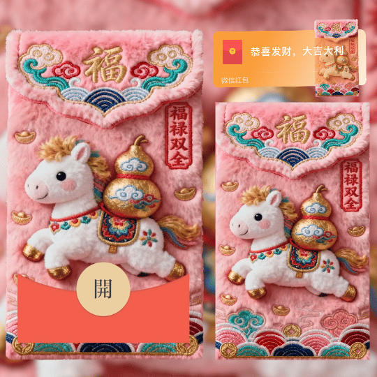 【卡密兑换】微信红包封面『马年红包/didi』官方卡密丨端内兑换丨24小时自助提卡！ - 会优科技优惠价¥2.61