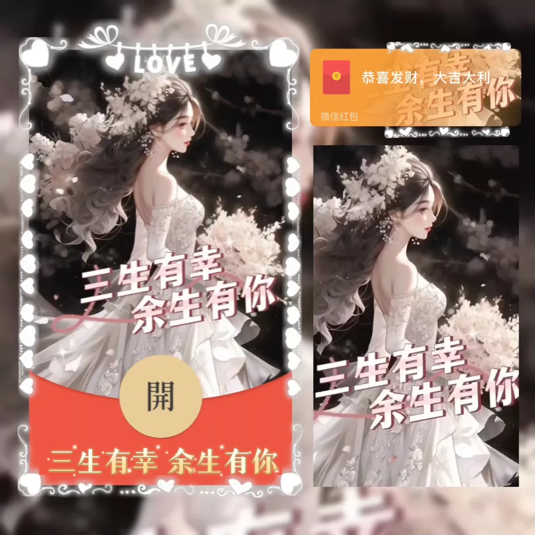 微信红包封面 |『三生有幸 余生有你/la』 - 会优科技优惠价¥2.02