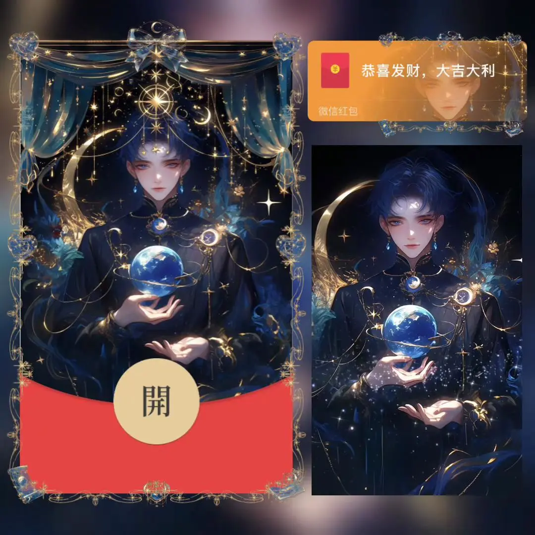 微信红包封面 |『星月之恋/情侣男』 - 会优科技优惠价¥2.05