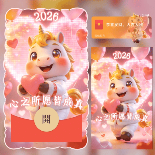 【卡密兑换】微信红包封面『2026心之所愿皆成真/nn』官方卡密丨端内兑换丨24小时自助提卡！ - 会优科技优惠价¥2.64