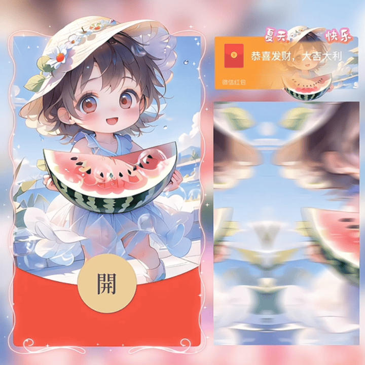 微信红包封面 |『公主，夏天快乐/西瓜』