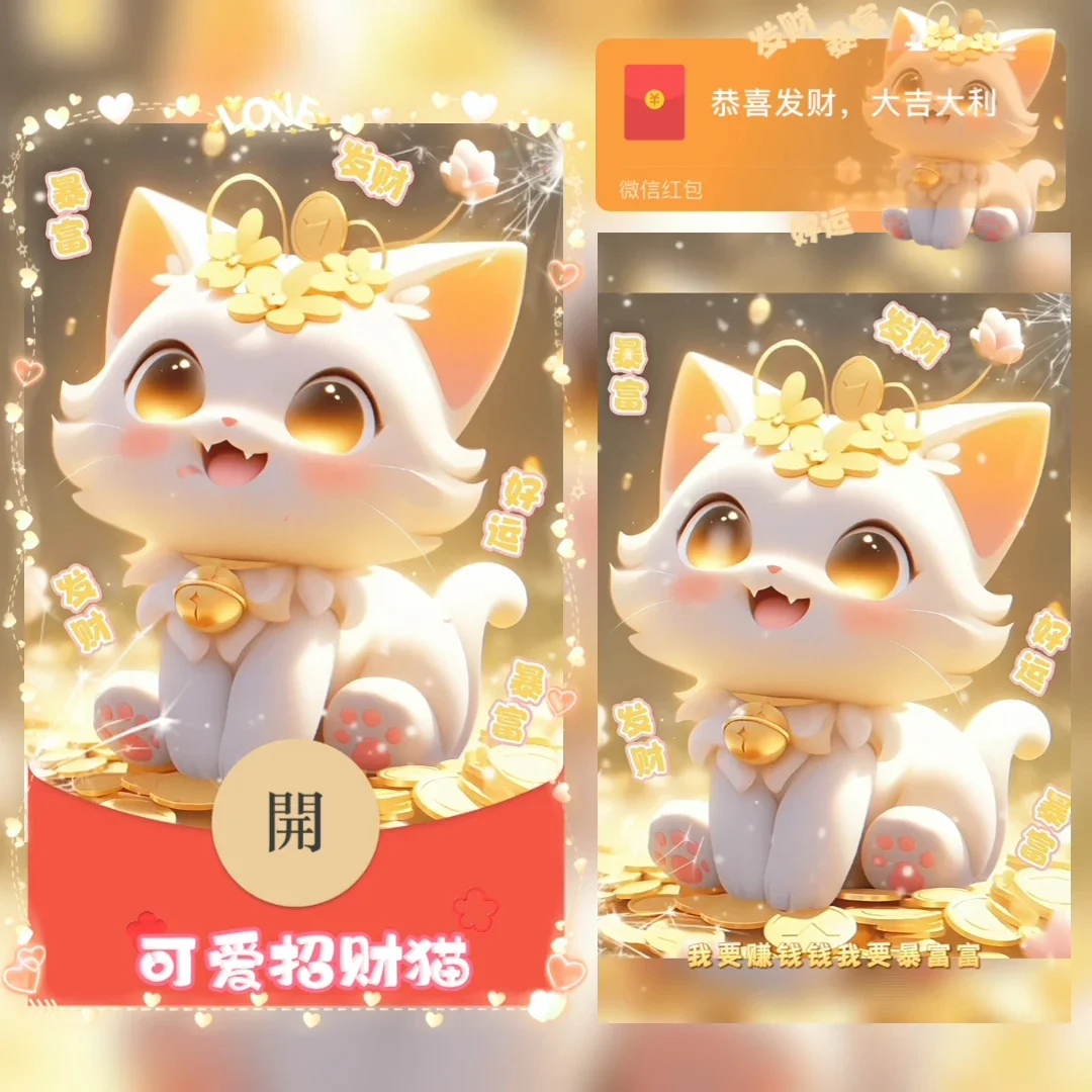 微信红包封面 |『可爱招财猫』 - 会优科技优惠价¥2.05